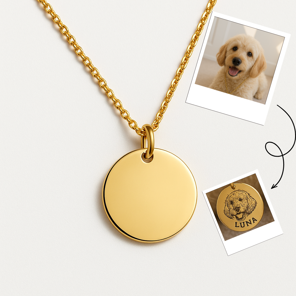 Graveer je ketting met ronde hanger